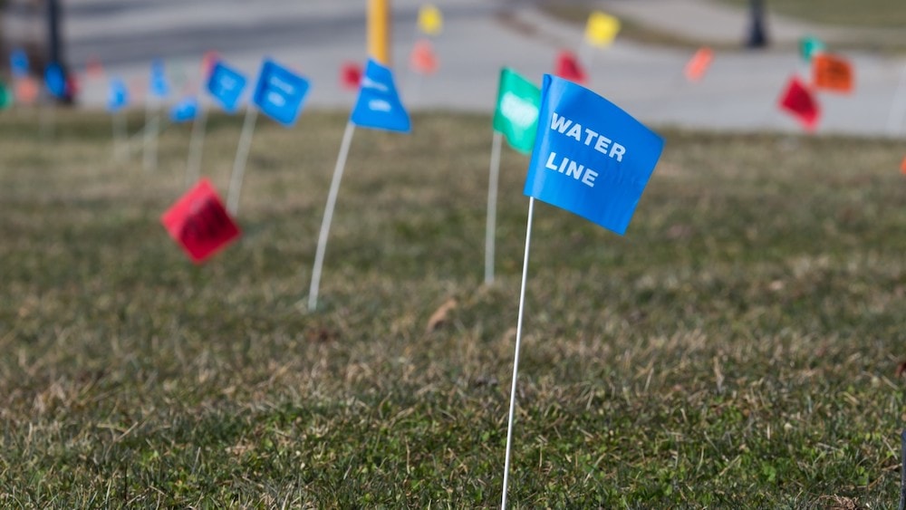 Water line detection flags | Start With GPR When Surveying for Environmental Hazards | US Radar