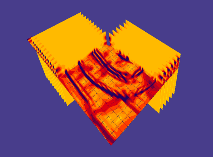3D Model with Depth Slice and hidden scans