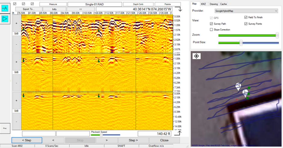 GPR Data with Map