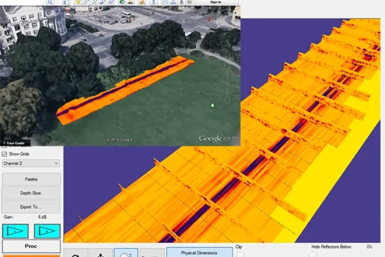Overlay radar data on satellite imaging to create reliable utility maps and see data within relevant environmental context. Add descriptions to specific coordinates to annotate radar and map data.