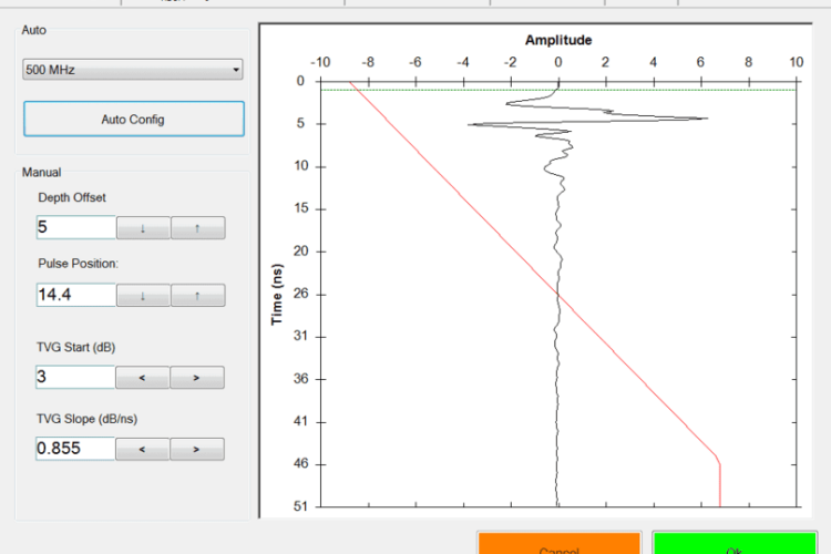 US Radar’s software automatically sets antenna system parameters to adjust to soil conditions.